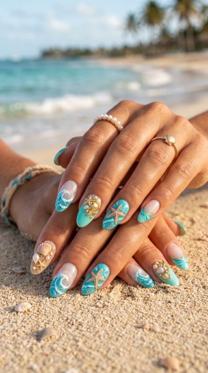 Gợi ý mẫu nail đẹp đi biển dành cho cô nàng cá tính, nổi bật và cuốn hút