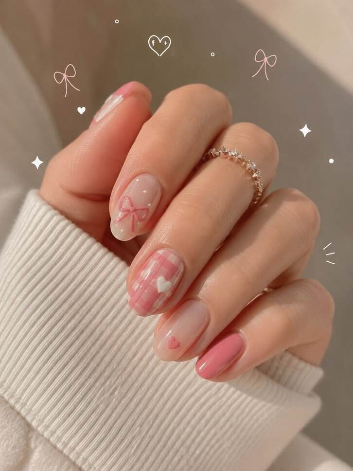 Nail màu hồng đào tươi tắn, mang lại cảm giác trẻ trung