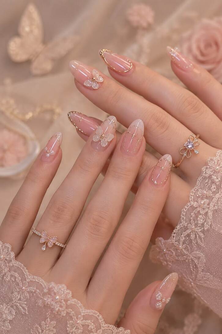 Nail màu hồng phong cách tối giản, thanh lịch