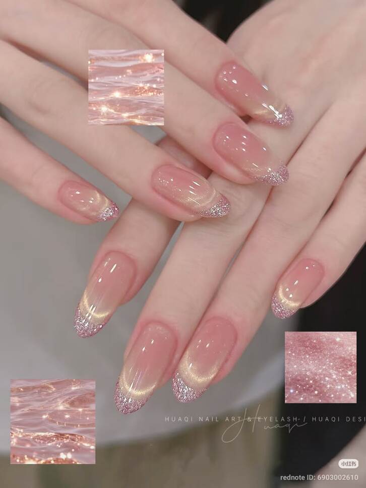 Nail màu hồng nhạt nhẹ nhàng,thanh lịch