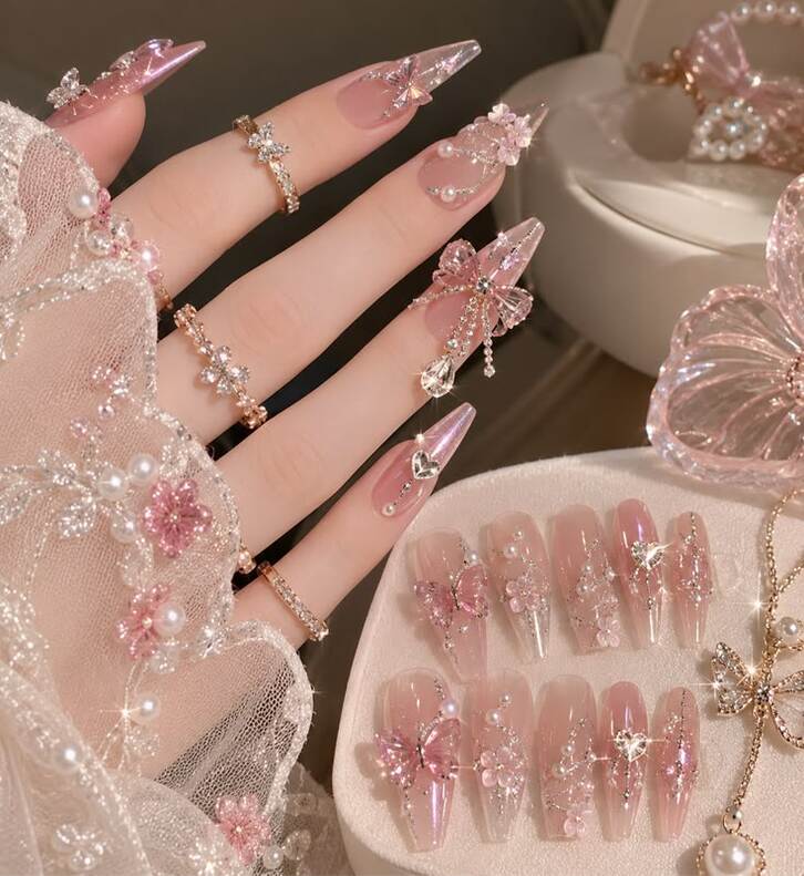 Nail box cô dâu màu hồng sữa dịu dàng, mang nét đẹp nữ tính
