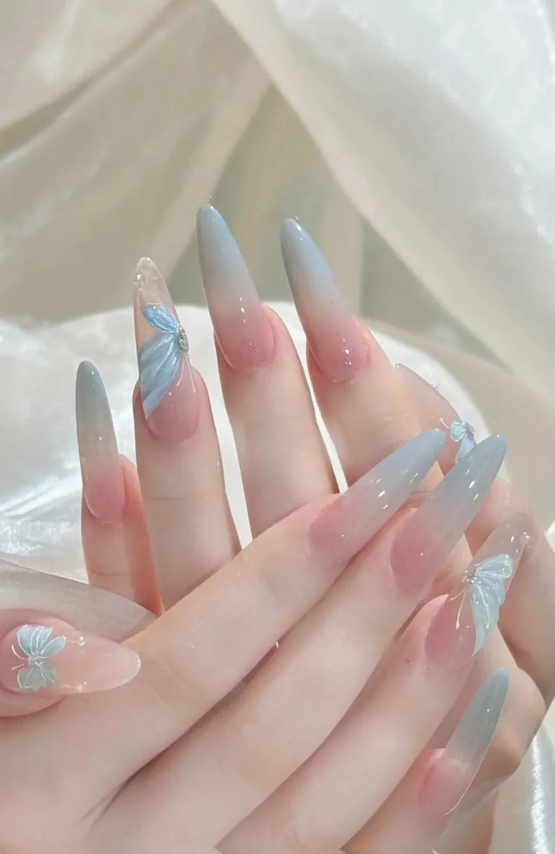 Nail thạch ombre loang màu nghệ thuật