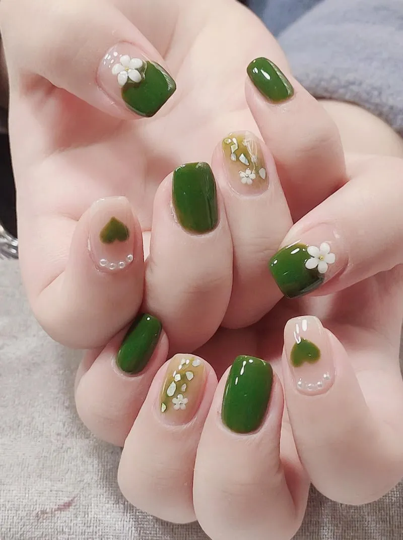 Nail thạch xanh lá